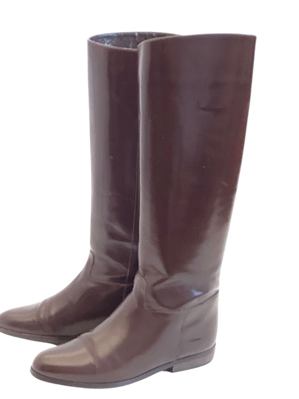 Charles David Flat Boots Knee High Brown Leather Size 6